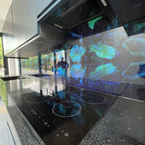Jungle Leaves Printed Landscape Glass Kitchen Splashback - CreoGlass E-Shop