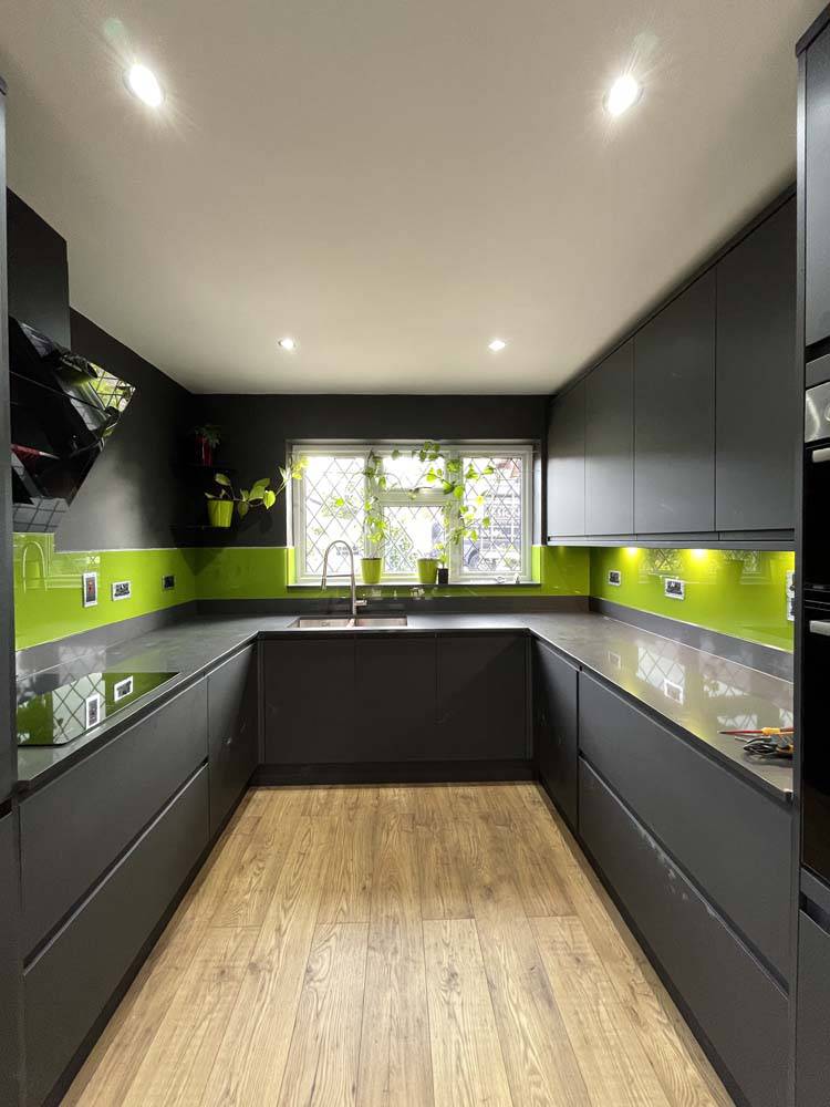 Lime Green Colour Glass Splashback - CreoGlass E-Shop