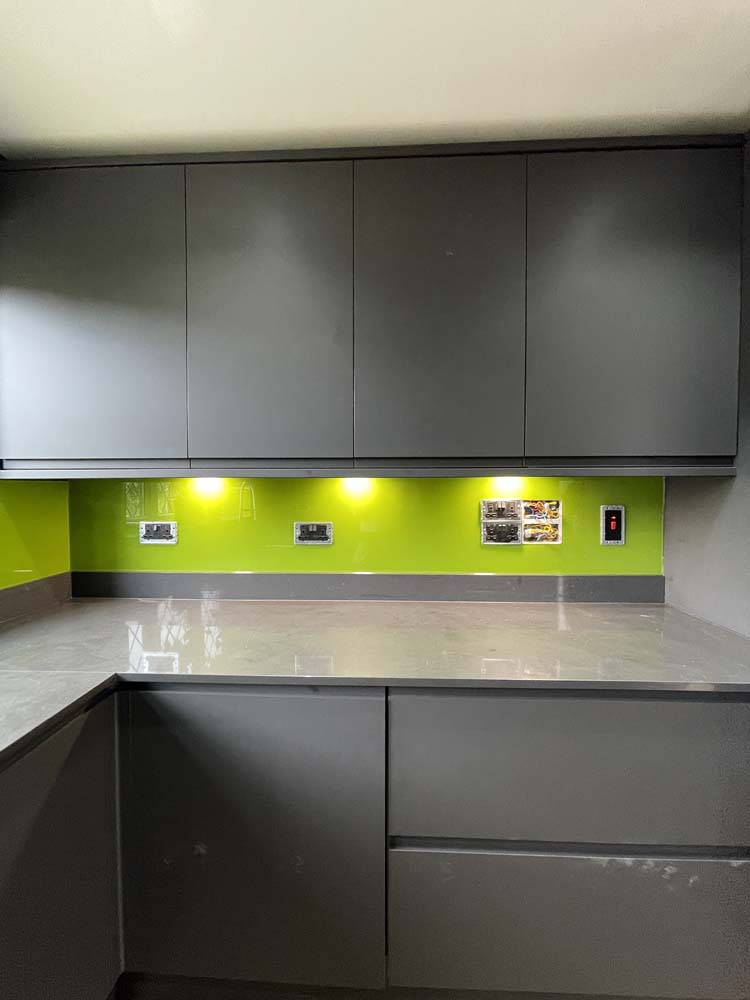 Lime Green Colour Glass Splashback - CreoGlass E-Shop