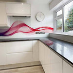 Multi-Coloured Printed Wave Glass Splashback - CreoGlass E-Shop