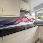 Multi-Coloured Printed Wave Glass Splashback - CreoGlass E-Shop