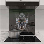 Orange Eyes Panther Printed Glass  Splashback - CreoGlass E-Shop