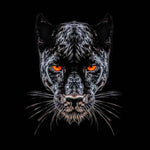 Orange Eyes Panther Printed Glass  Splashback - CreoGlass E-Shop