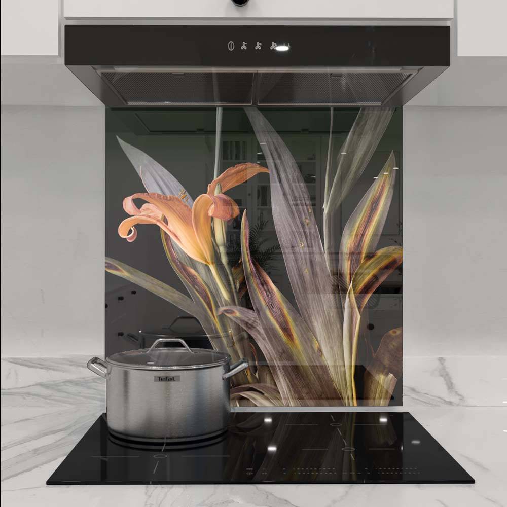 Orange Lily Printed Glass  Splashback - CreoGlass E-Shop