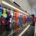 Painted Abstract Printed Glass Splashback - CreoGlass E-Shop