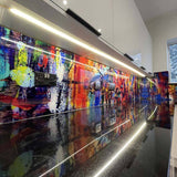 Painted Abstract Printed Glass Splashback - CreoGlass E-Shop