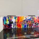 Painted Abstract Printed Glass Splashback - CreoGlass E-Shop
