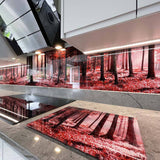 Pink Forest Printed Landscape Glass Kitchen Splashback - CreoGlass E-Shop