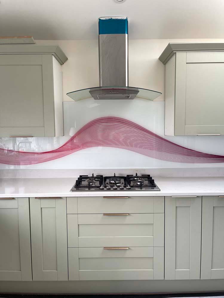 Pink Wave Printed Glass Splashback - CreoGlass E-Shop