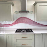 Pink Wave Printed Glass Splashback - CreoGlass E-Shop