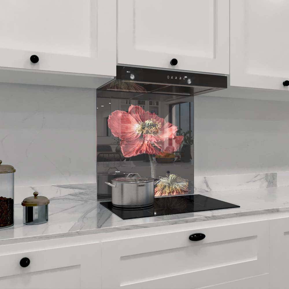 Poppy Printed Glass  Splashback - CreoGlass E-Shop