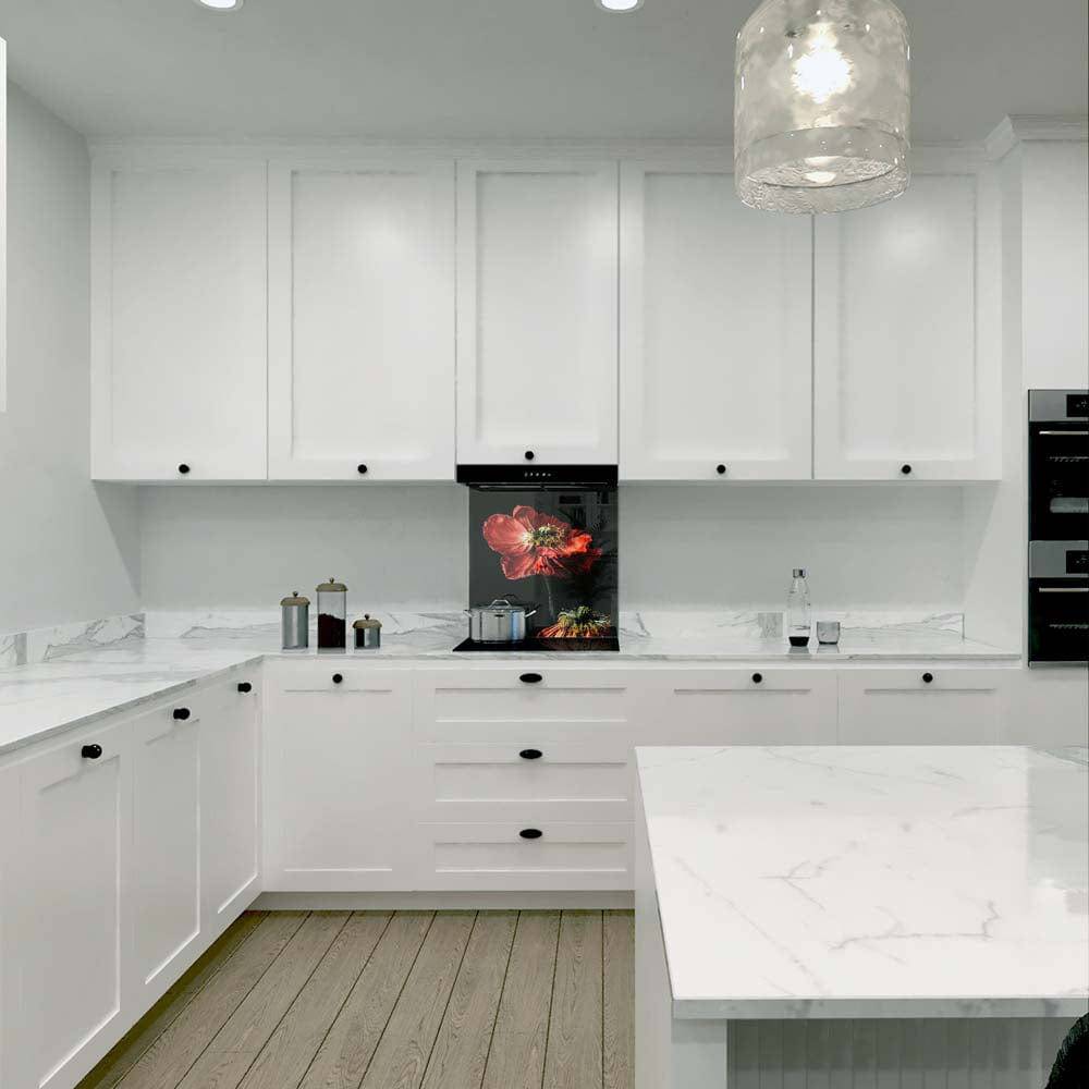 Poppy Printed Glass  Splashback - CreoGlass E-Shop