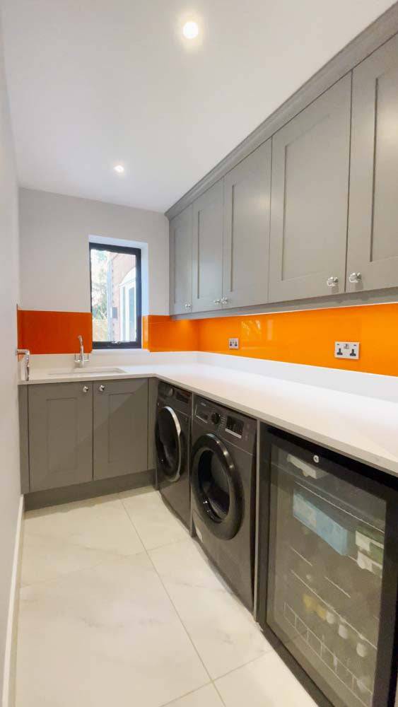 Pure Orange Colour Glass Splashback - CreoGlass E-Shop