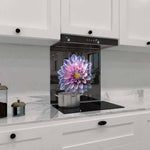Purple Dahlia Printed Glass  Splashback - CreoGlass E-Shop