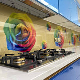 Rainbow Roses Printed Glass Kitchen Splashback - CreoGlass E-Shop