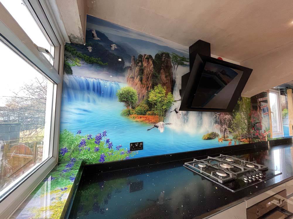 Rainforest Waterfall Printed Glass Kitchen Splashback - CreoGlass E-Shop