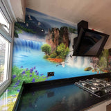 Rainforest Waterfall Printed Glass Kitchen Splashback - CreoGlass E-Shop