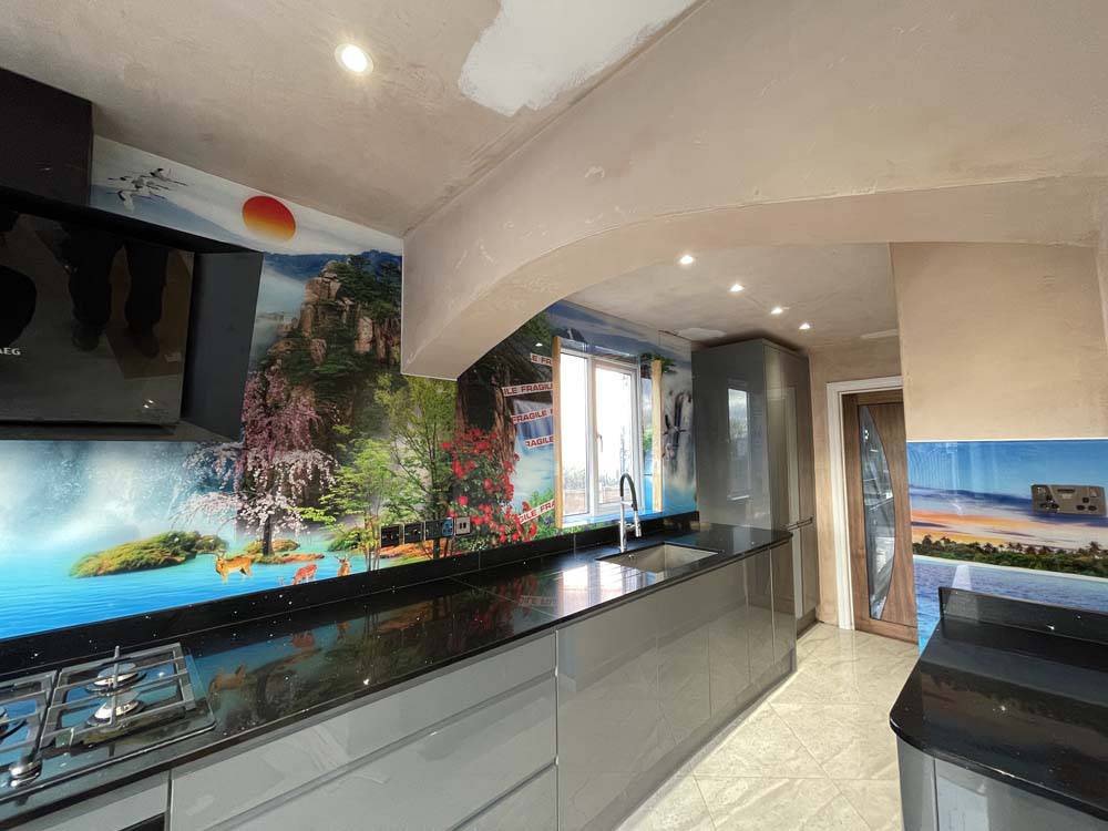 Rainforest Waterfall Printed Glass Kitchen Splashback - Bespoke ...