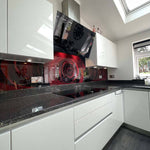 Red Rose Printed Glass Kitchen Splashback - CreoGlass E-Shop