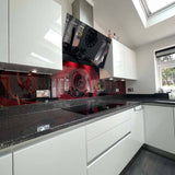 Red Rose Printed Glass Kitchen Splashback - CreoGlass E-Shop