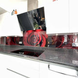 Red Rose Printed Glass Kitchen Splashback - CreoGlass E-Shop