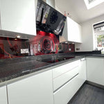 Red Rose Printed Glass Kitchen Splashback - CreoGlass E-Shop