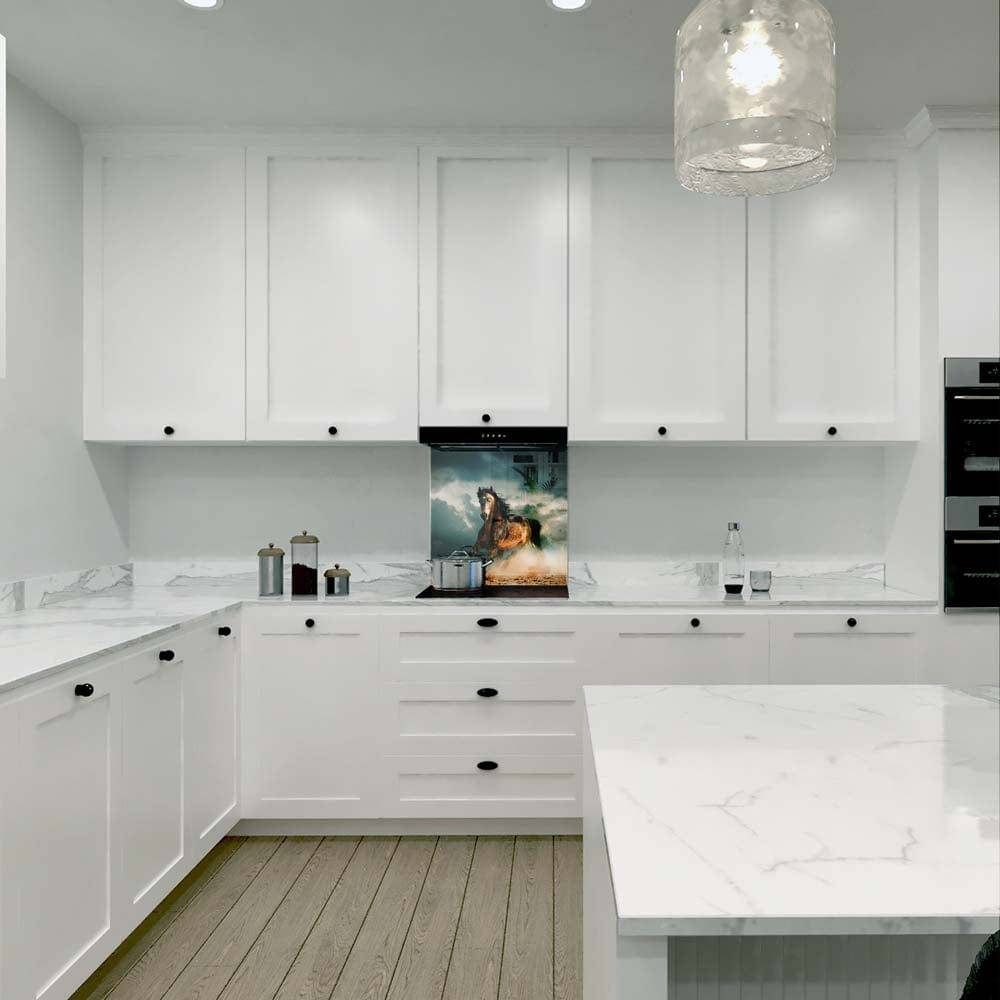 Running Horse Printed Glass  Splashback - CreoGlass E-Shop