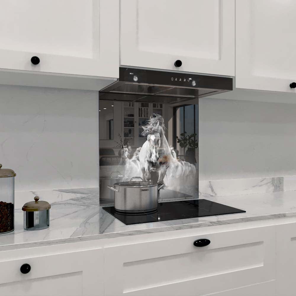 Running Horses Printed Glass  Splashback - CreoGlass E-Shop