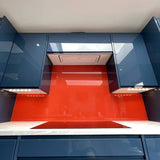 Signal Red Colour Glass Splashback - CreoGlass E-Shop