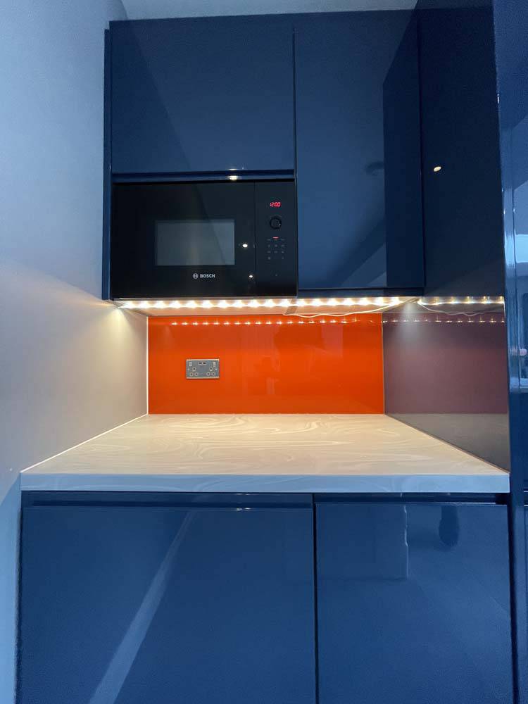 Signal Red Colour Glass Splashback - CreoGlass E-Shop