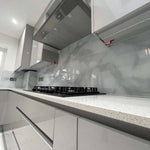 Silver - White Opera Splashback - CreoGlass E-Shop