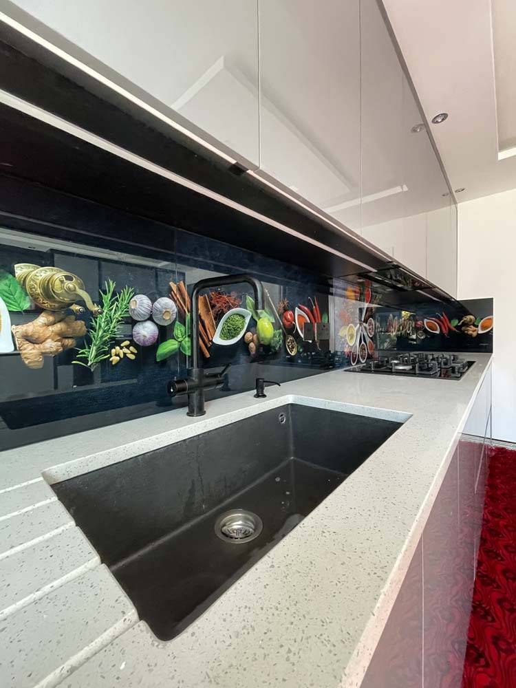 Spices And Vegetables Printed Glass Splashback - Bespoke – Splashbacks 4U