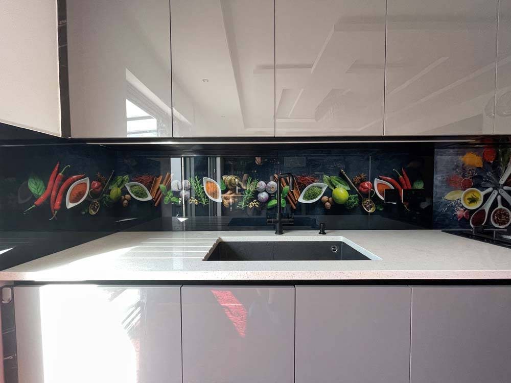 Spices And Vegetables Printed Glass Splashback - CreoGlass E-Shop