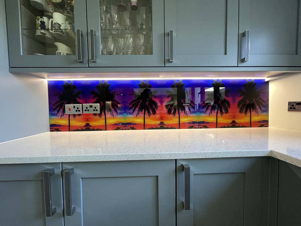 Sunset Beach 2 Printed Glass Kitchen Splashback - CreoGlass E-Shop