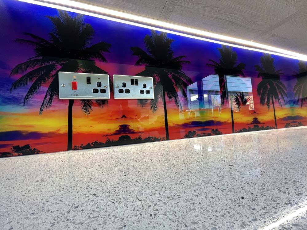 Sunset Beach 2 Printed Glass Kitchen Splashback - CreoGlass E-Shop