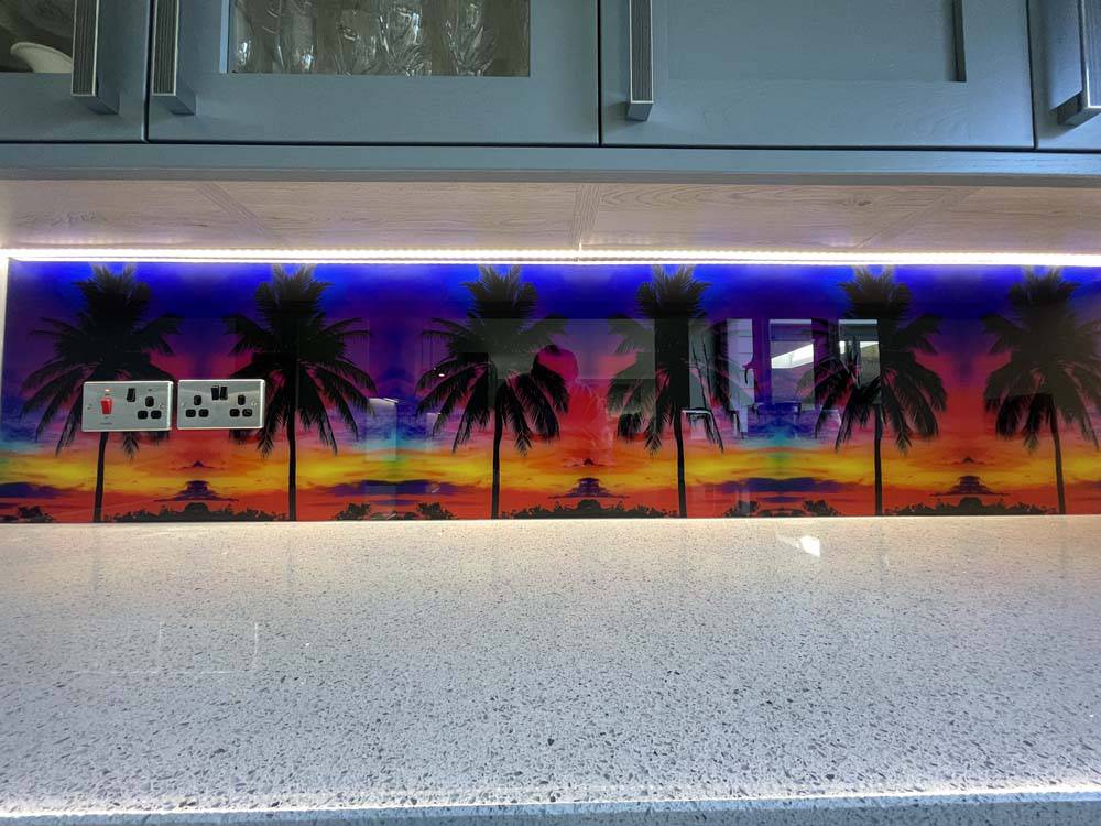 Sunset Beach 2 Printed Glass Kitchen Splashback - CreoGlass E-Shop