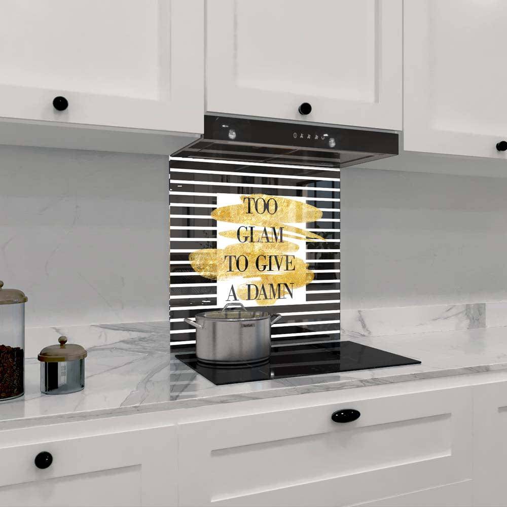 Too Glam to Give a Damn Printed Glass Splashback - CreoGlass E-Shop