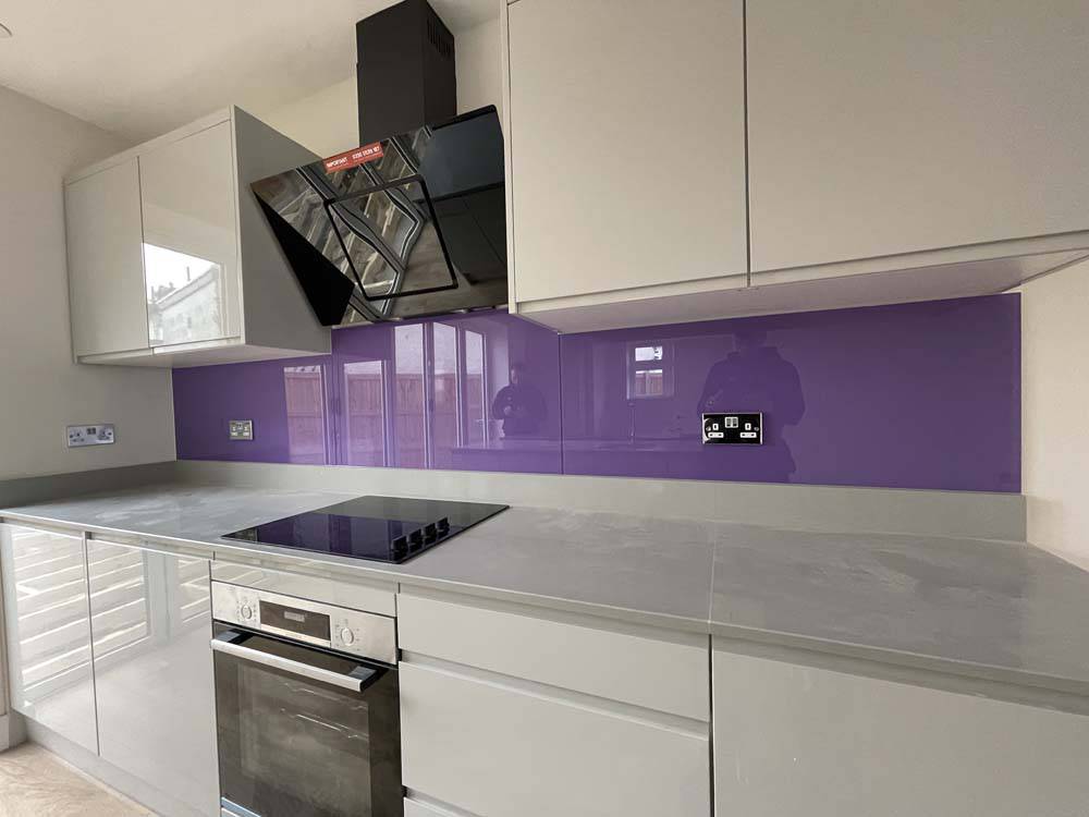 Violet Colour Glass Splashback - CreoGlass E-Shop