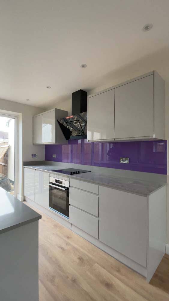 Violet Colour Glass Splashback - CreoGlass E-Shop