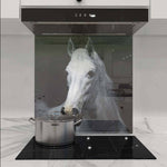 White Horse Printed Glass  Splashback - CreoGlass E-Shop