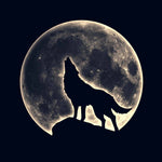 Wolf Under the Moon Printed Glass  Splashback - CreoGlass E-Shop