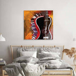 Abstract Acoustic Guitar Glass Wall Art - CreoGlass E-Shop