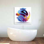 Abstract Blue Alien Flower Glass Wall Art - CreoGlass E-Shop