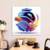 Abstract Blue Alien Flower Glass Wall Art - CreoGlass E-Shop