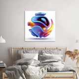 Abstract Blue Alien Flower Glass Wall Art - CreoGlass E-Shop