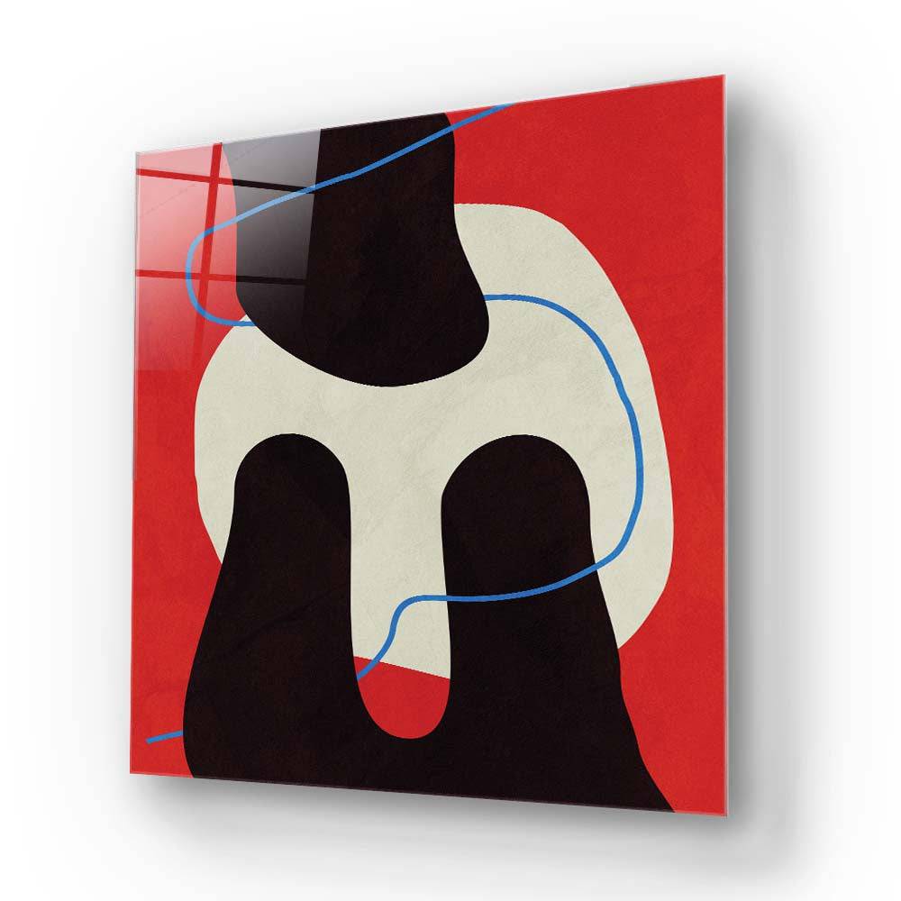 Abstract Blue Thread Glass Wall Art - CreoGlass E-Shop