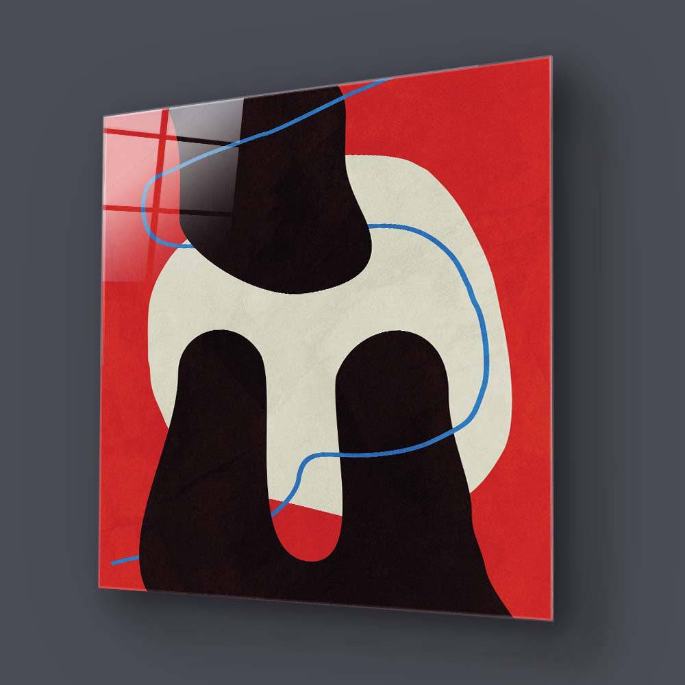 Abstract Blue Thread Glass Wall Art - CreoGlass E-Shop