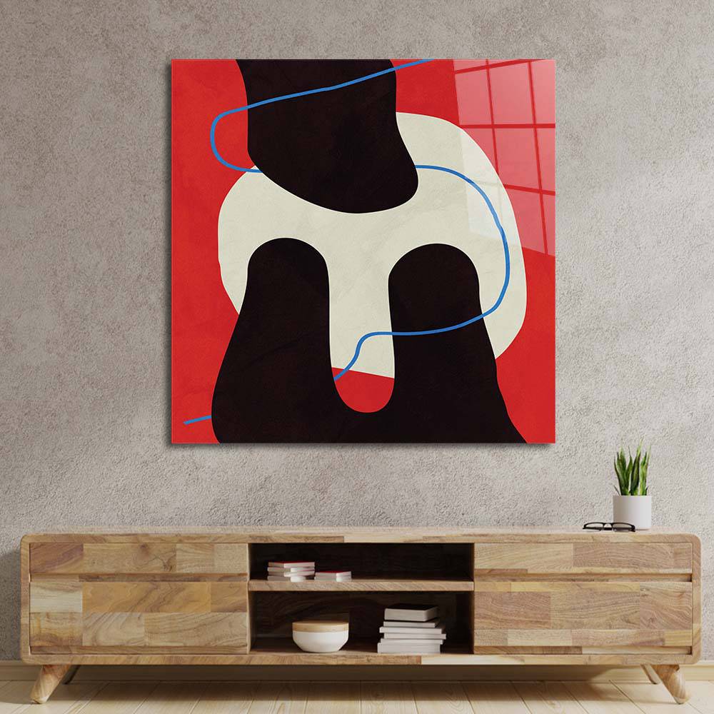 Abstract Blue Thread Glass Wall Art - CreoGlass E-Shop