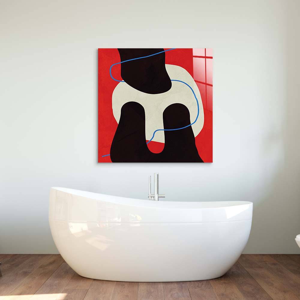 Abstract Blue Thread Glass Wall Art - CreoGlass E-Shop