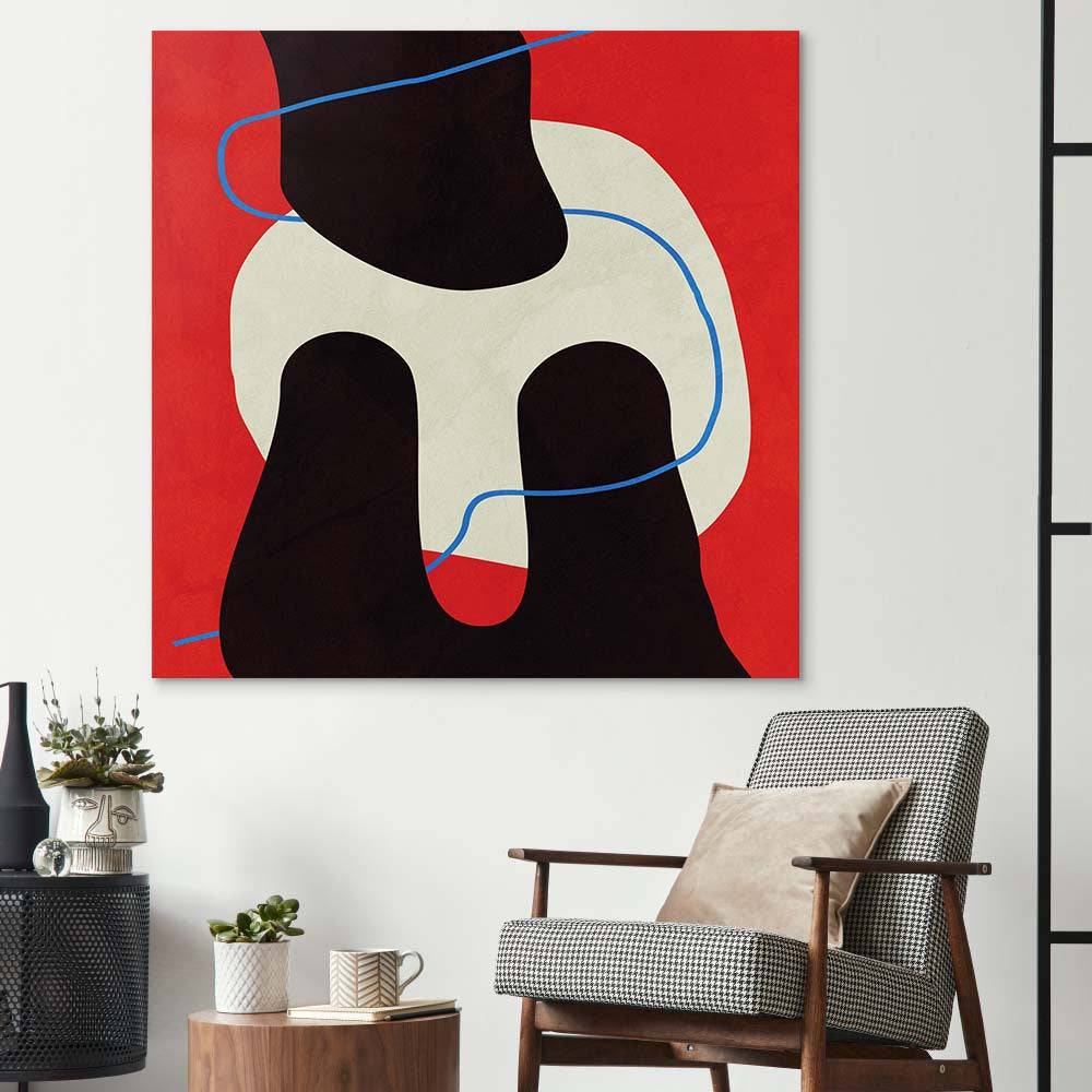 Abstract Blue Thread Glass Wall Art - CreoGlass E-Shop